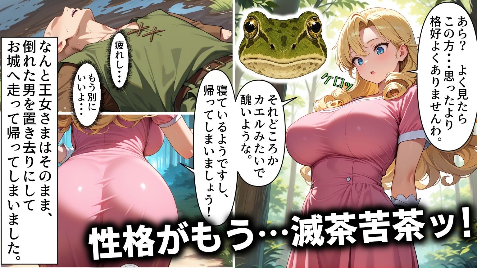 えろ童話『純金の鞠と蛙化王女様』 - サンプル画像 3