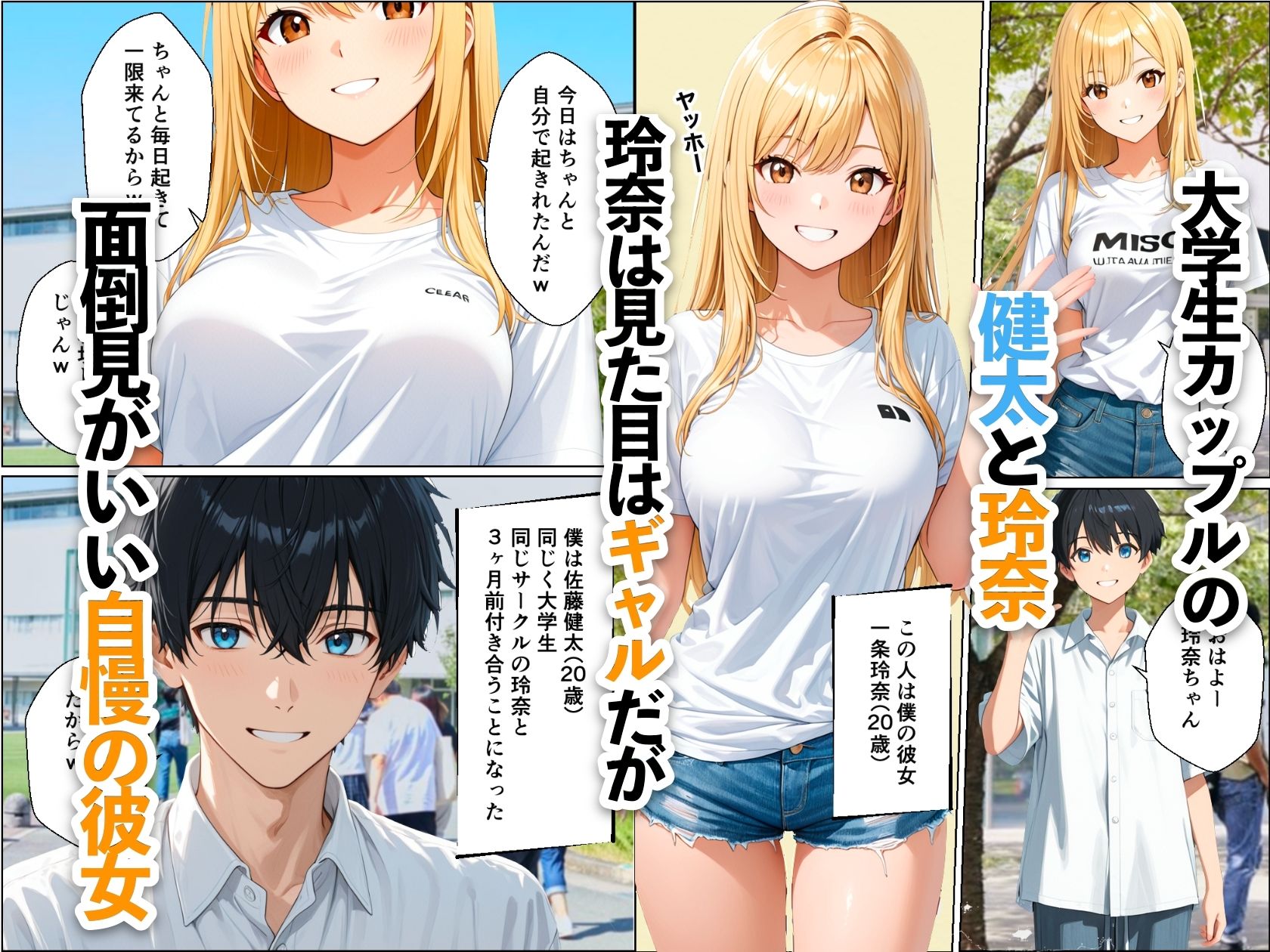 水着デート中の大好きな彼女を目の前で寝取られた話 - サンプル画像 1