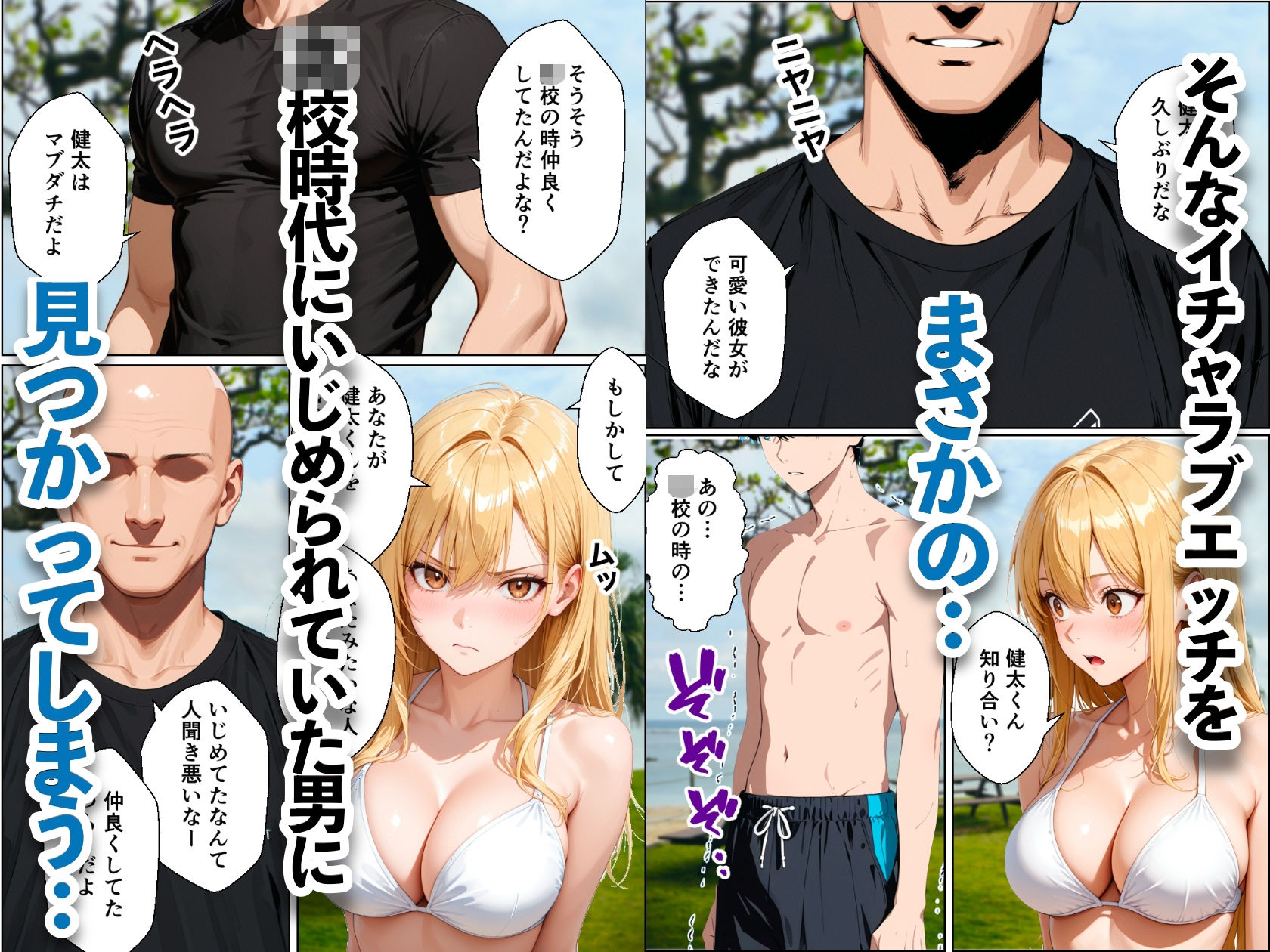 水着デート中の大好きな彼女を目の前で寝取られた話 - サンプル画像 7