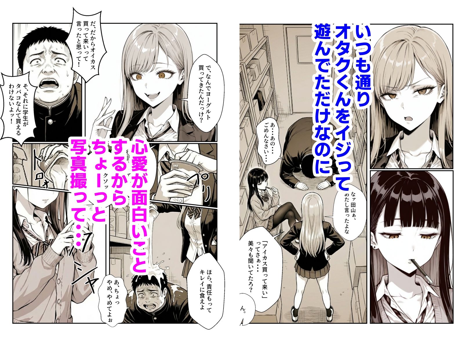 オタクにやさしくないギャル2不適切な投稿の責任を取って校内巡回異物排泄 - サンプル画像 1