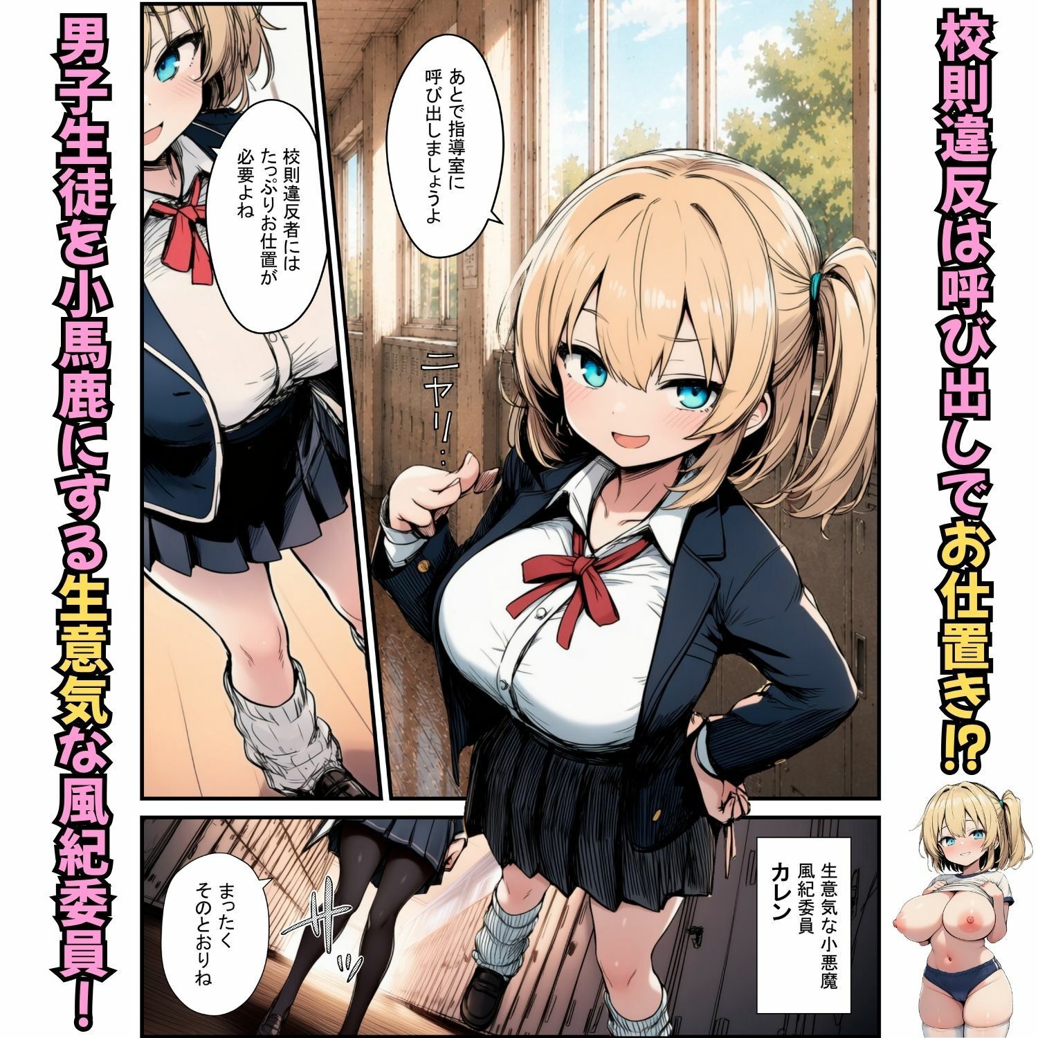 むっつり風紀委員が本性全開！過激コスプレでアヘ堕ち中出しハーレム - サンプル画像 2