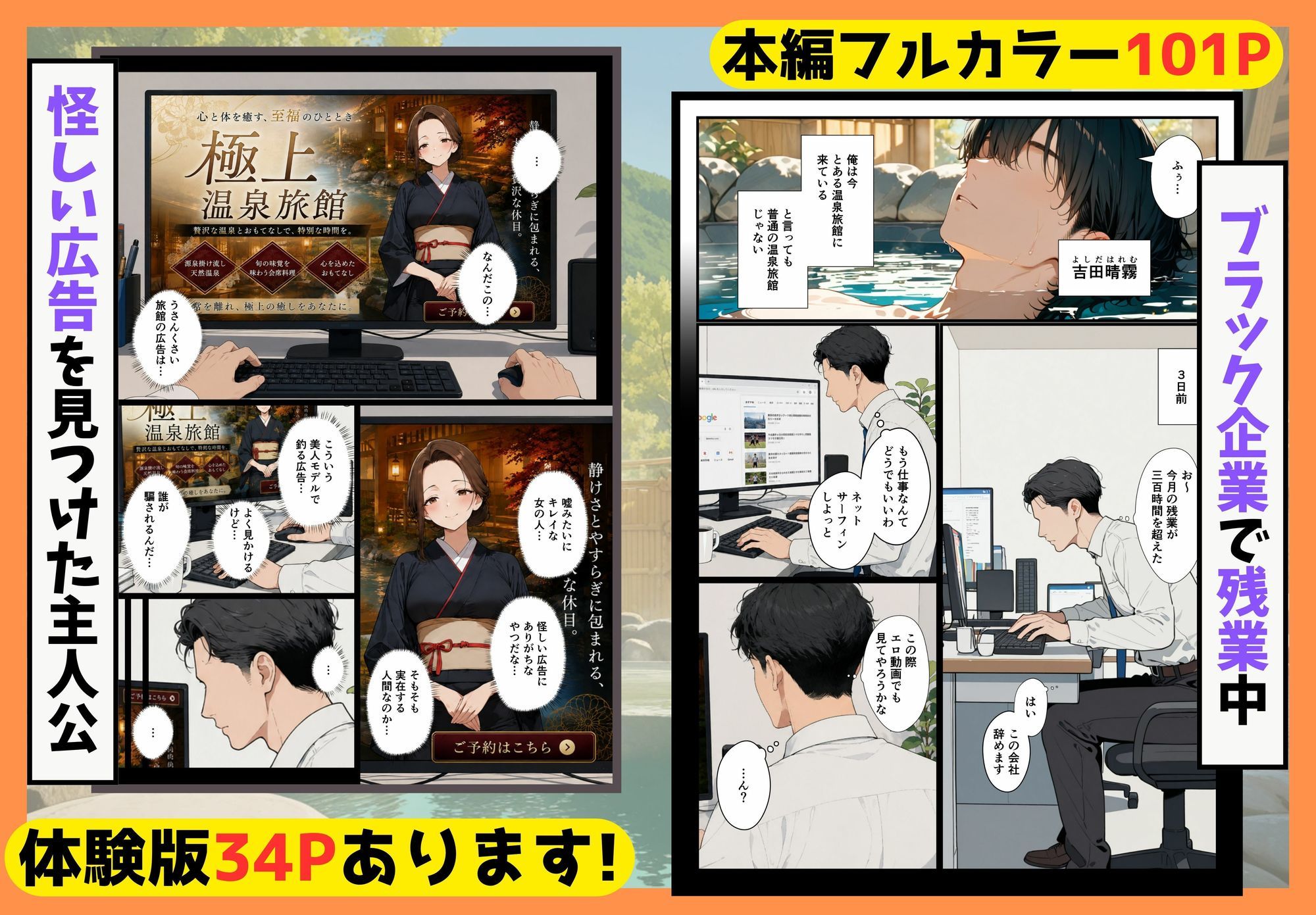 社畜の俺が、温泉旅館でギャル仲居×若女将のご奉仕ハーレムに！？ - サンプル画像 2