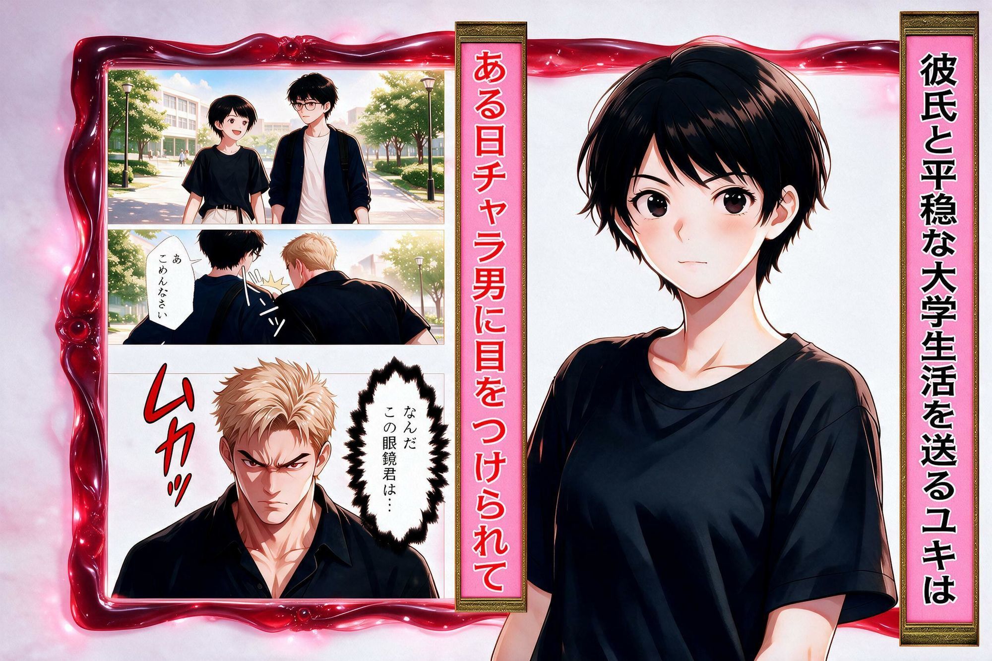 姦堕ち〜チャラ男に寝取られて大学をやめさせられてキャバ嬢と風俗で貢がされる〜 - サンプル画像 1