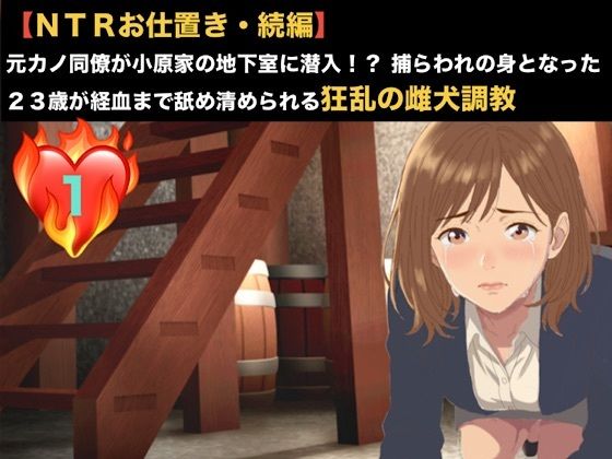 【NTRお仕置き・続編】元カノ同僚が小原家の地下室に潜入！？ 捕らわれの身となった23歳が経血まで舐め清められる狂乱の雌犬調教  第一話  踏み越えた一線と血の洗浄 〜元カレの無残な姿と目の前で繰り広げられる人妻オシッコ冷や飯の晩餐〜