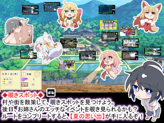 おきつねさまとおねショタ夏日記W――ダブルお姉ちゃんとひみつののぞき穴 - サンプル画像 7