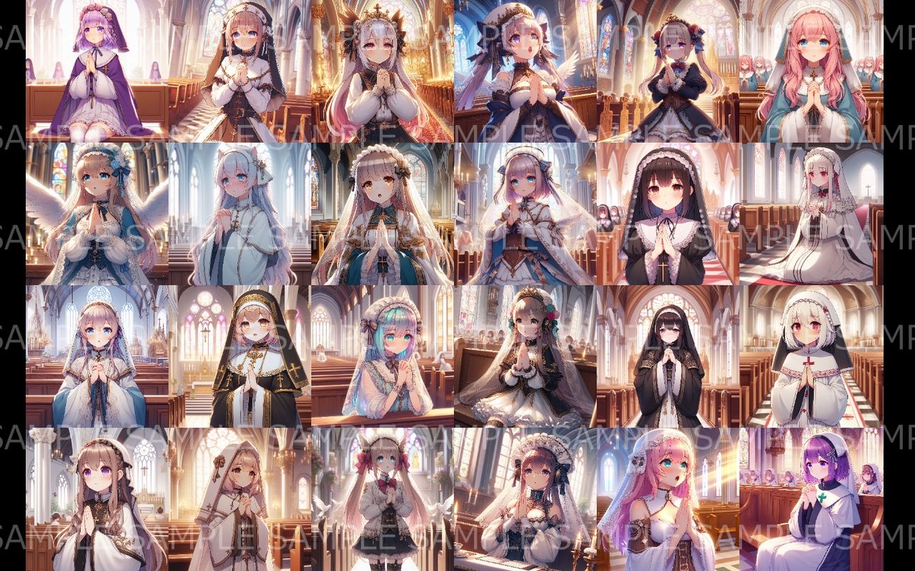 萌え系美少女ファンタジーイラスト素材集「聖職者」 - サンプル画像 6