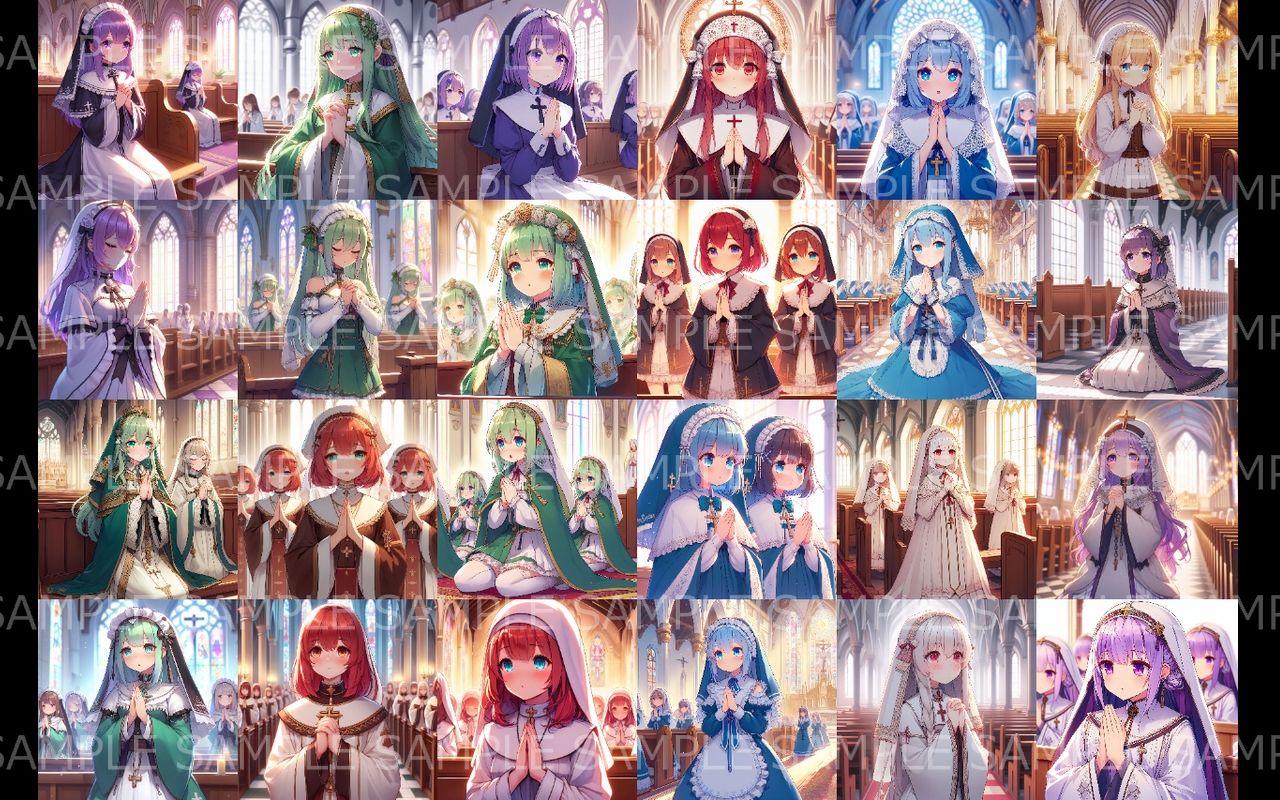 萌え系美少女ファンタジーイラスト素材集「聖職者」 - サンプル画像 7