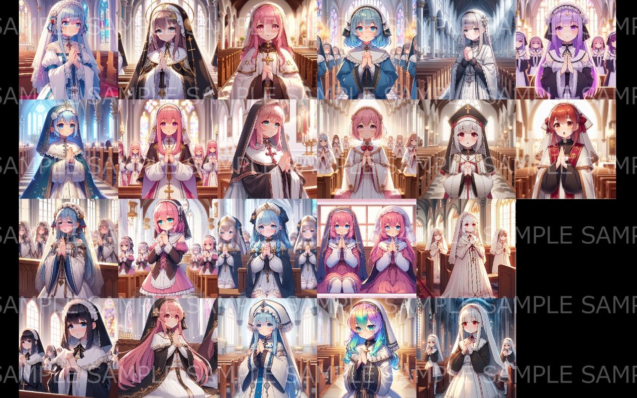 萌え系美少女ファンタジーイラスト素材集「聖職者」 - サンプル画像 8