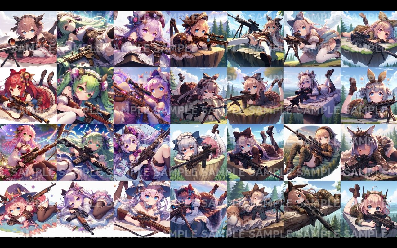 萌え系美少女ファンタジーイラスト素材集「スナイパー」 - サンプル画像 6