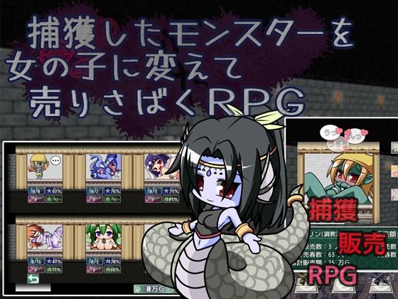 捕獲したモンスターを女の子に変えて売りさばくRPG