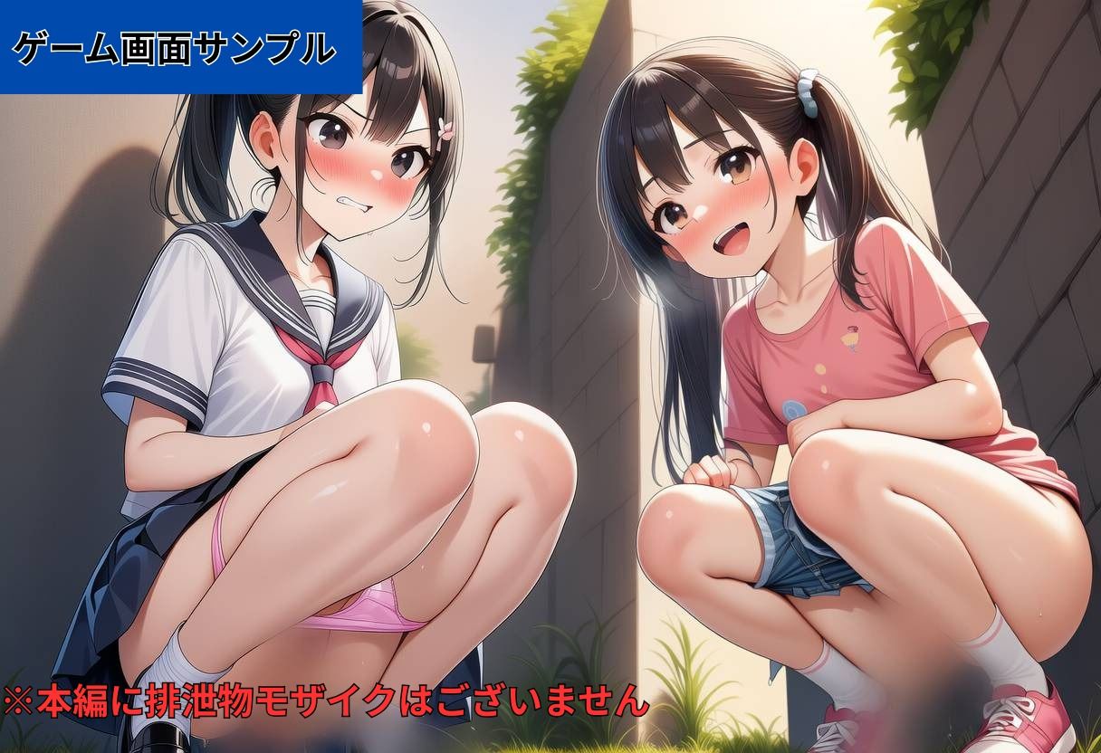 【おしがま】姉妹でおしっこ！〜野ション/お風呂/トイレで放尿するJK〜 - サンプル画像 1