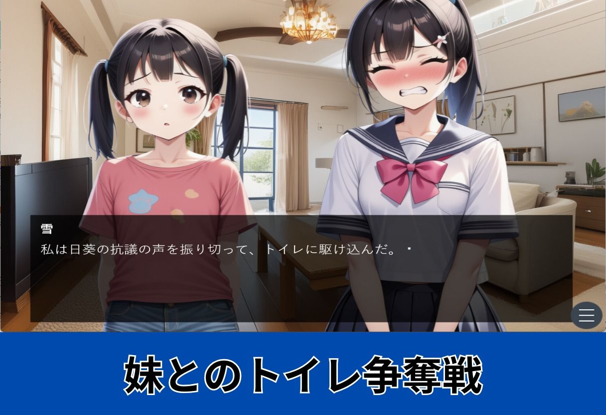 【おしがま】姉妹でおしっこ！〜野ション/お風呂/トイレで放尿するJK〜 - サンプル画像 4