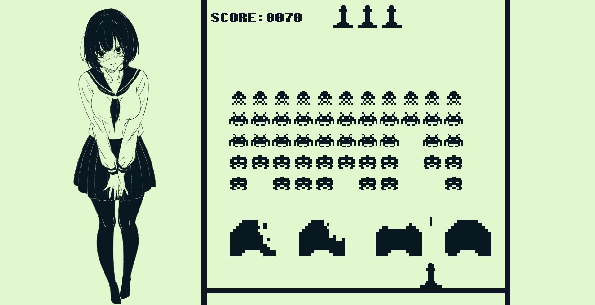 脱衣ンベーダーゲーム - サンプル画像 1