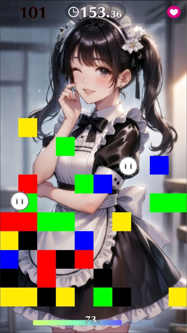 【着エロに特化！】もざ消し！ パート1 〜モザイク風ブロックをなぞって消す爽快パズルゲーム〜 - サンプル画像 2