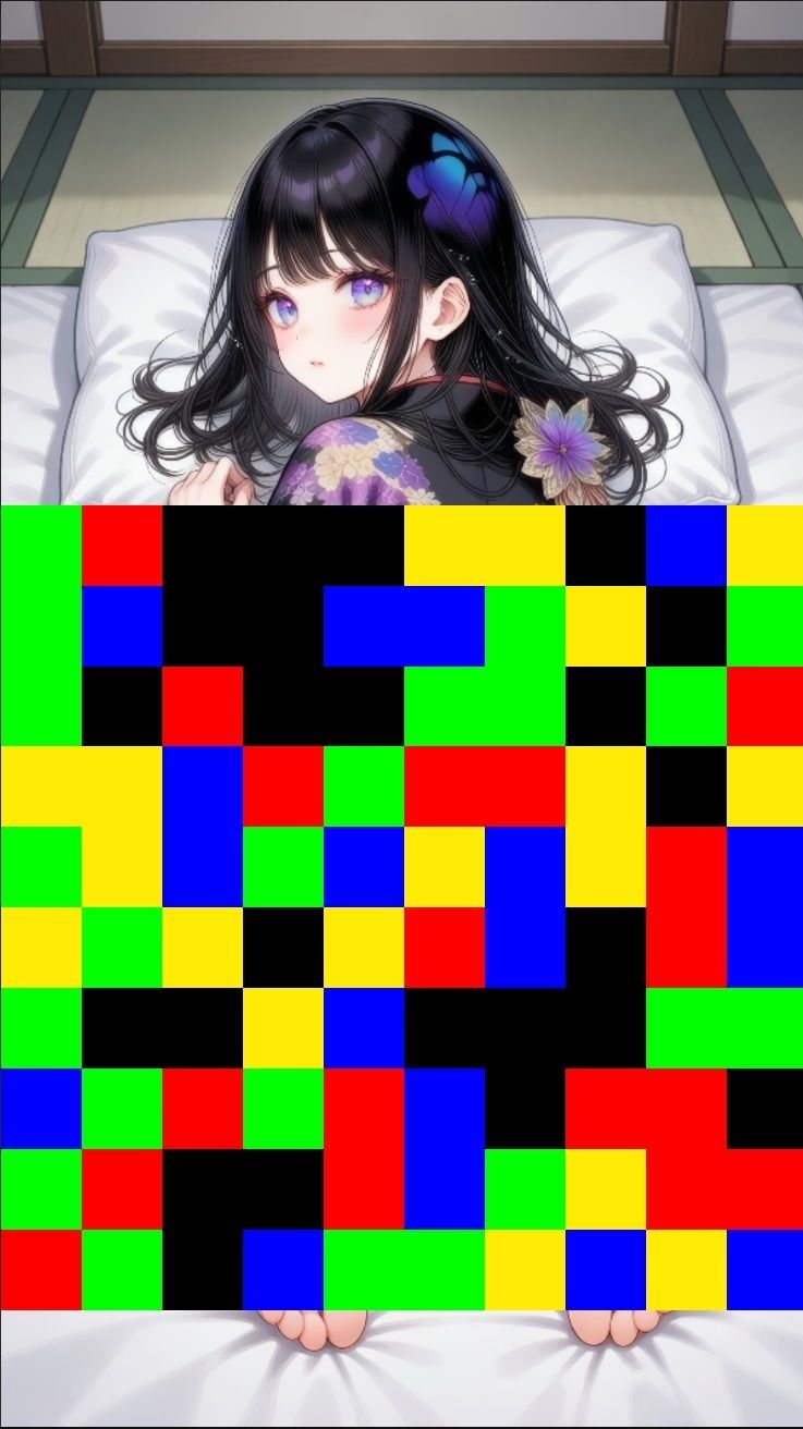 【 シームレス動画・着エロに特化！】もざ消し！ パート2 〜モザイク風ブロックをなぞって消す爽快パズルゲーム〜 - サンプル画像 1