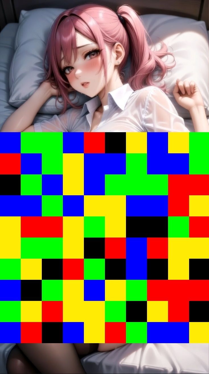 【 シームレス動画・着エロに特化！】もざ消し！ パート2 〜モザイク風ブロックをなぞって消す爽快パズルゲーム〜 - サンプル画像 6