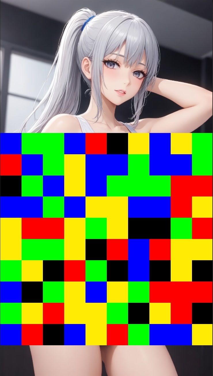 【 シームレス動画・着エロに特化！】もざ消し！ パート2 〜モザイク風ブロックをなぞって消す爽快パズルゲーム〜 - サンプル画像 7