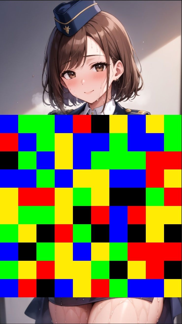 【 シームレス動画・着エロに特化！】もざ消し！ パート2 〜モザイク風ブロックをなぞって消す爽快パズルゲーム〜 - サンプル画像 8