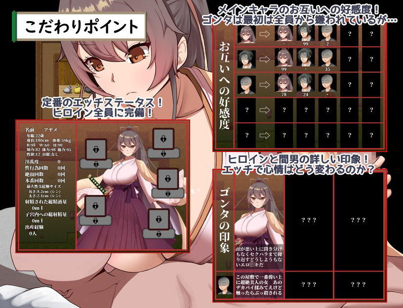 武家女当主アヤメの受難 〜刀と愛と助平〇僧から離れられない体〜 - サンプル画像 8