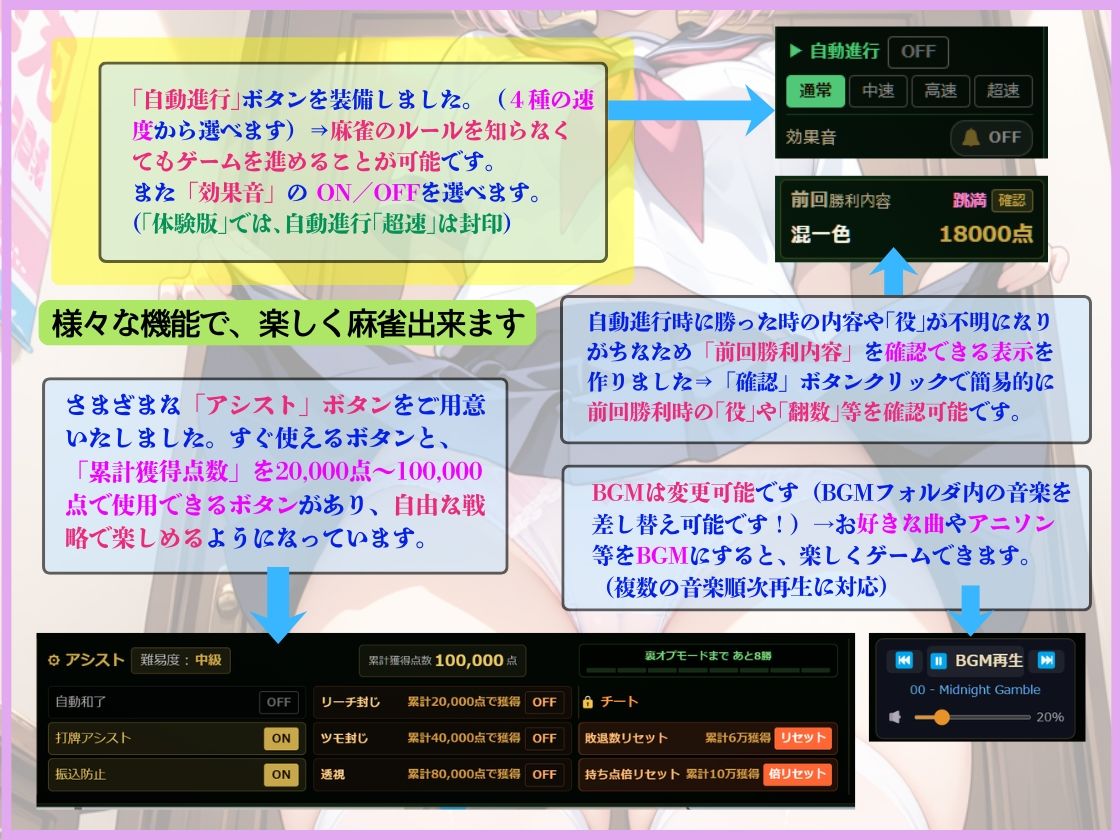 【麻雀ゲーム】コスプレ半脱衣麻雀ゲーム  〜コスプレは全部脱がない方が興奮するでしょう！〜 - サンプル画像 5