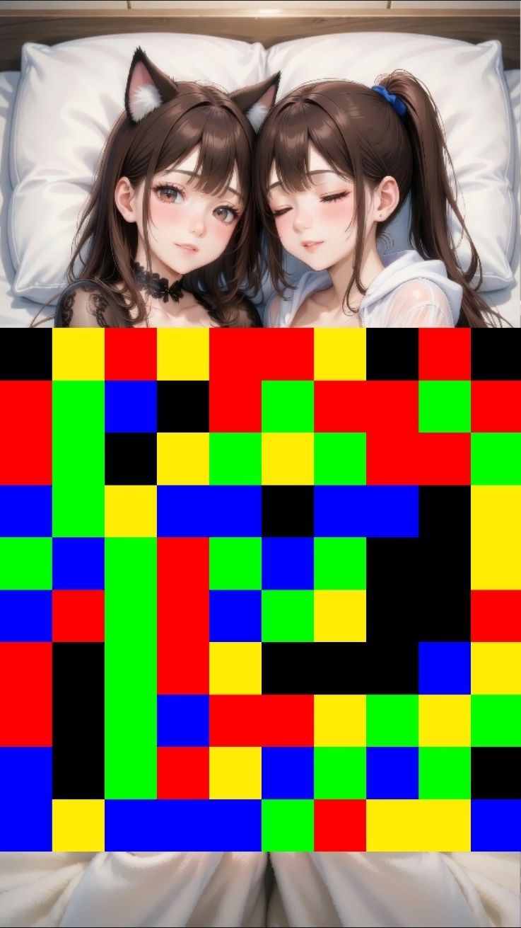 【 シームレス動画・着エロに特化！】もざ消し！ パート4 〜モザイク風ブロックをなぞって消す爽快パズルゲーム〜 - サンプル画像 2