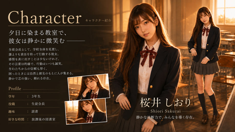 【4Kフル実写版/フルボイス】巨乳生徒会長のオナニーを見つけ教室で中出しセックスした件【JK教室オナニーシリーズ】〜桜井しおり編〜 - サンプル画像 7