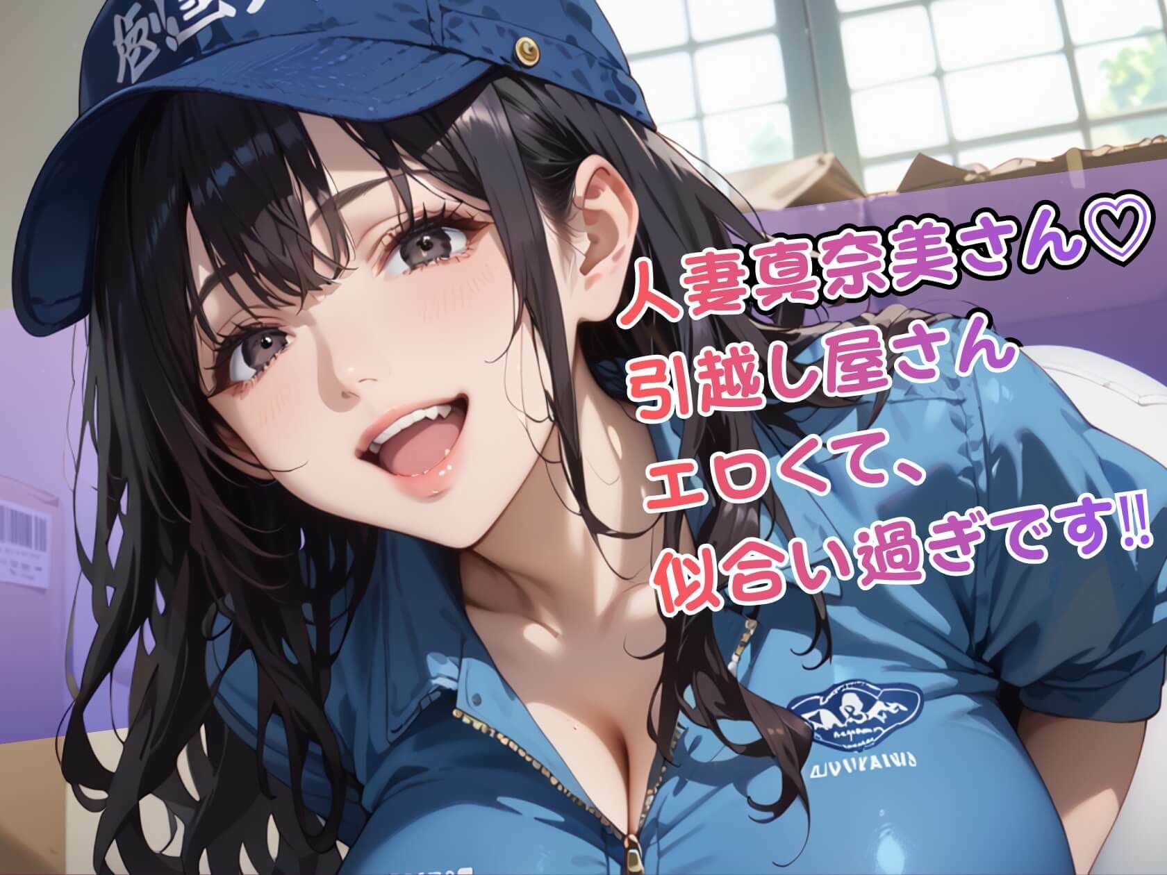 引っ越しやの甘い誘惑〜黒髪爆乳人妻・真奈美さんの中出しご奉仕〜 - サンプル画像 1