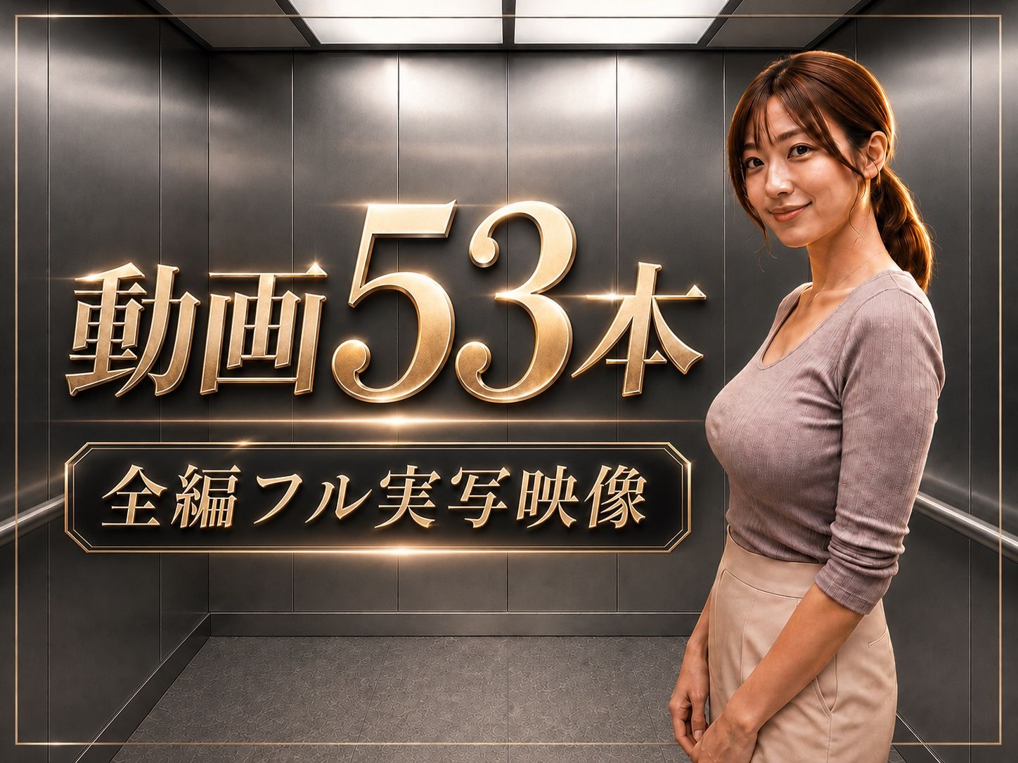 【フル実写動画】密室エレベーターに閉じ込められヤリマン巨乳人妻/ギャル/アイドルと中出しセックスした件 - サンプル画像 4