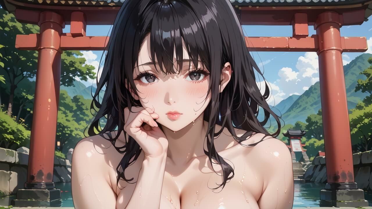 黒髪爆乳巫女の濃厚ご祈祷【ボイスあり】〜人妻真奈美さんの中出し参拝〜 - サンプル画像 6