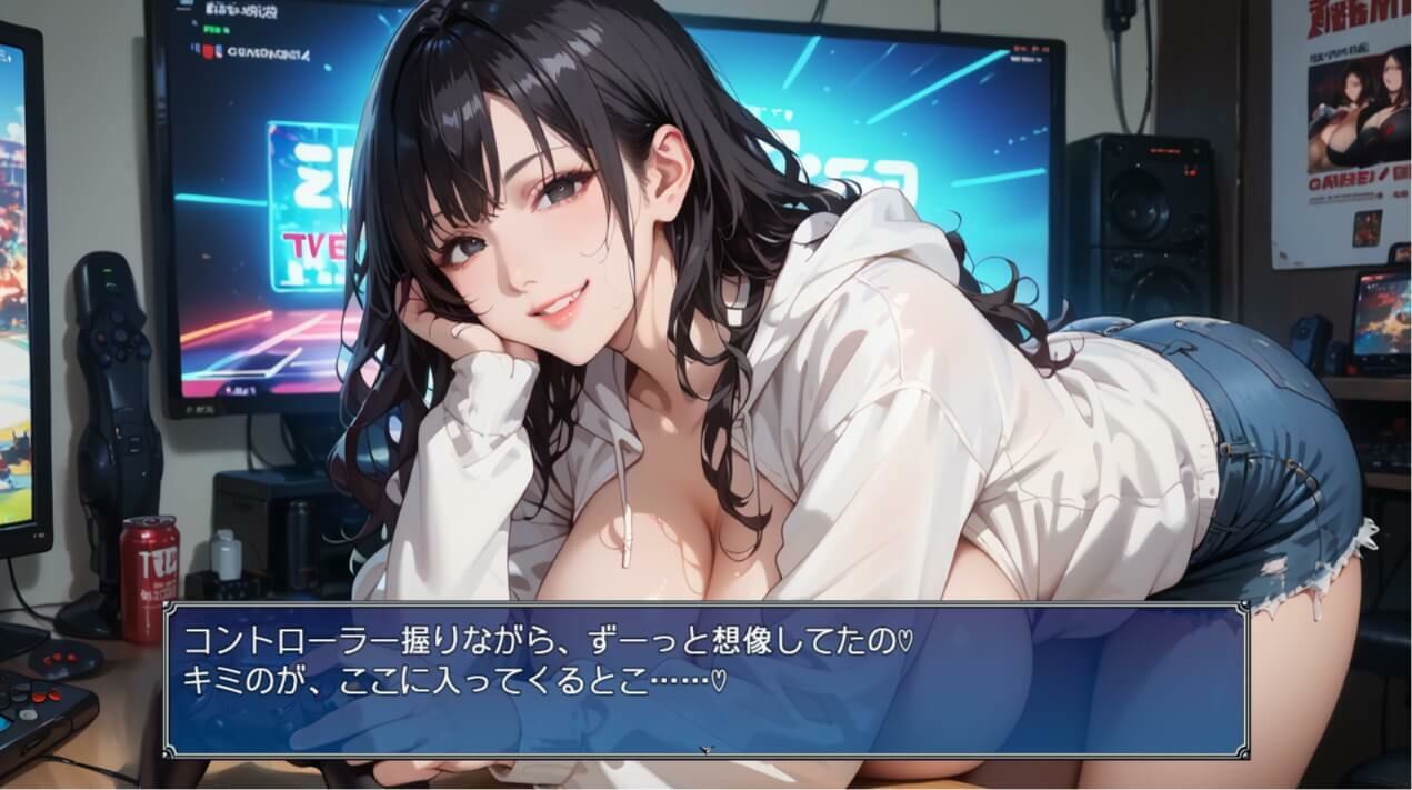 黒髪爆乳ゲーマーの濃厚二人プレイ【ボイスあり】〜人妻真奈美さんの中出しオフ会〜 - サンプル画像 4