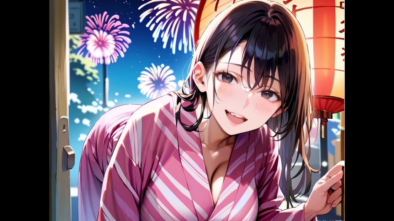 浴衣えっちな女上司と純情花火大会。 - サンプル画像 1