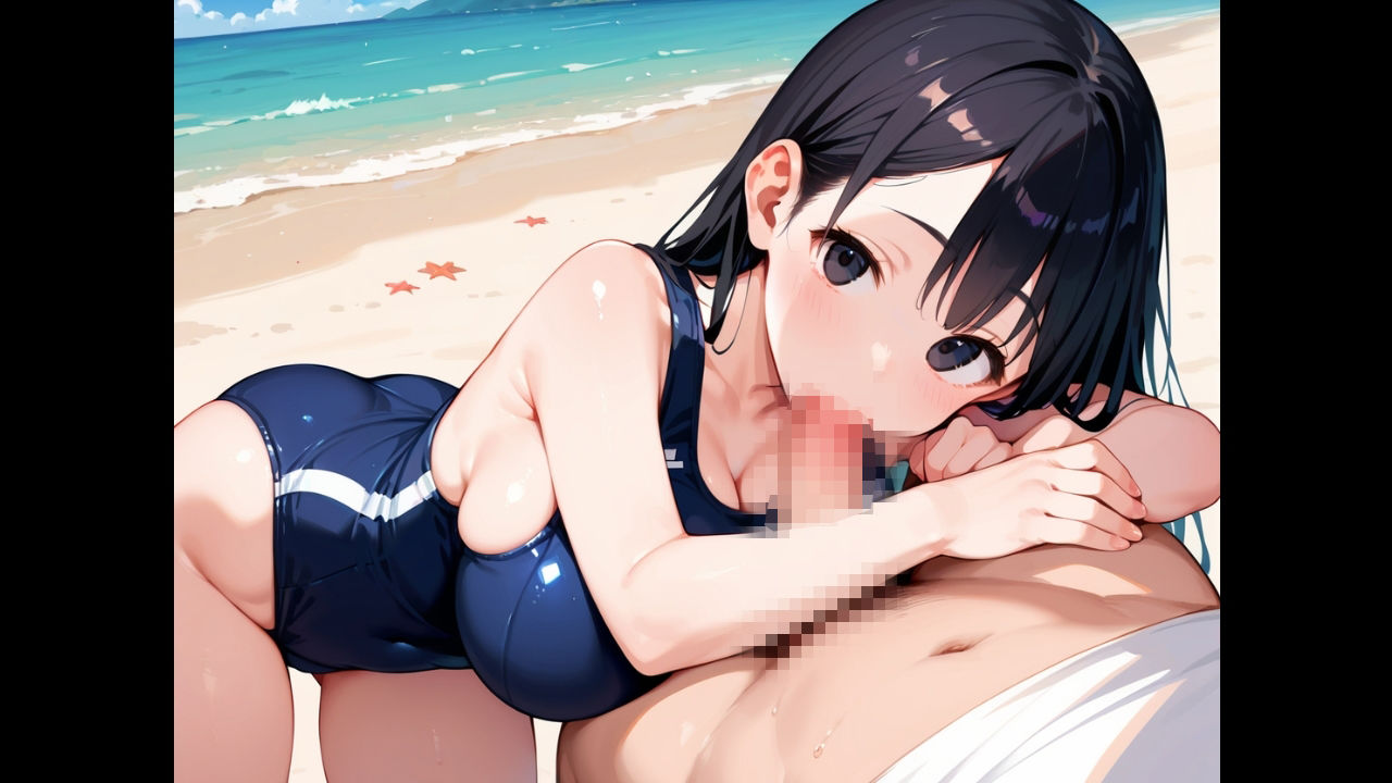 無口な爆乳スク水彼女は、俺の前でだけ乱れる〜二人きりの海で中出し。潮騒と、寡黙な君〜 - サンプル画像 4