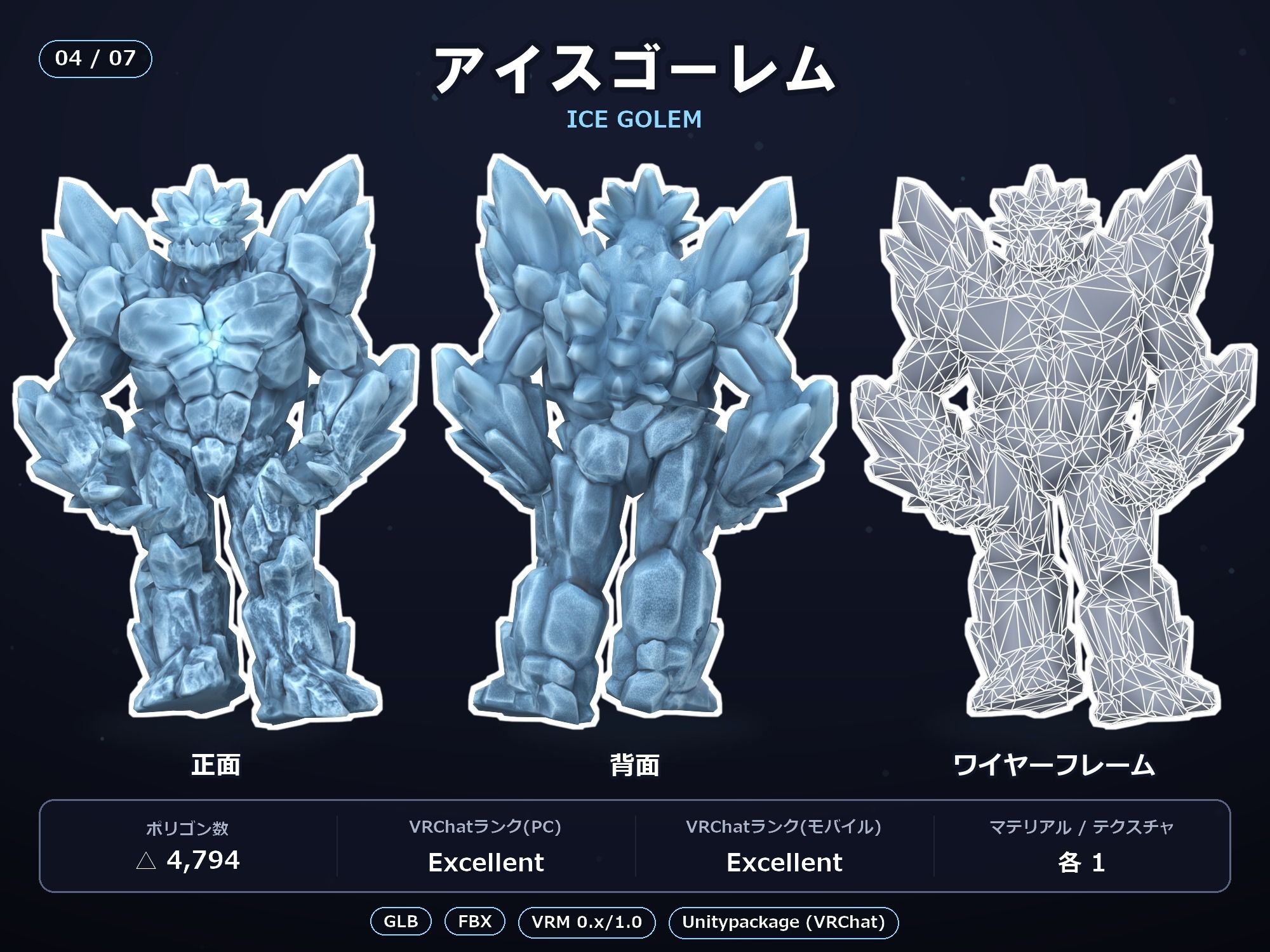 軽量3Dモデル素材集 ゴーレム7種セット - サンプル画像 5