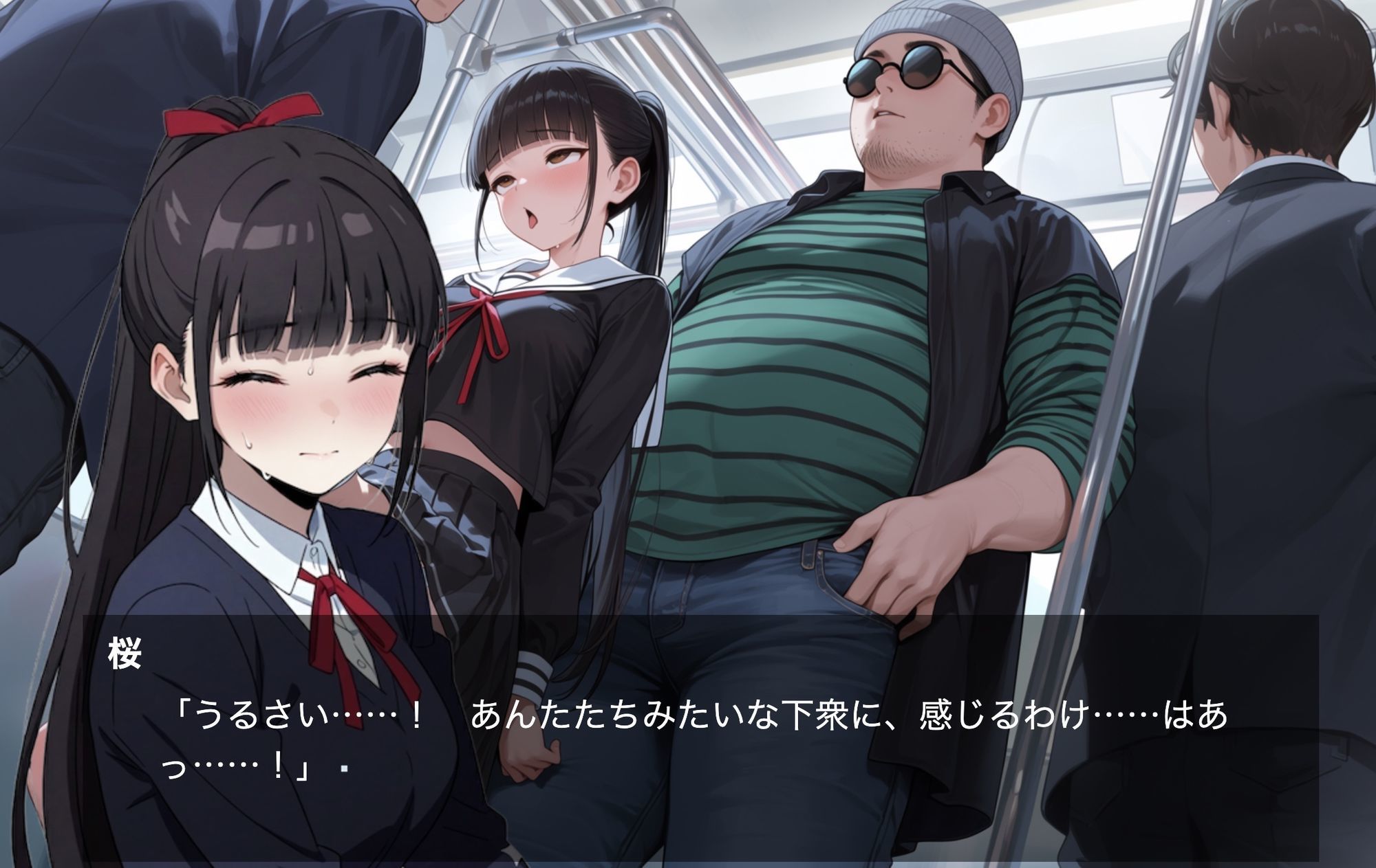 獄門ループVol.4 〜強気な幼馴染と策溺の親友、満員電車で同時に堕ちるWボテ腹絶望エンド〜【断面図アニメ】 - サンプル画像 5