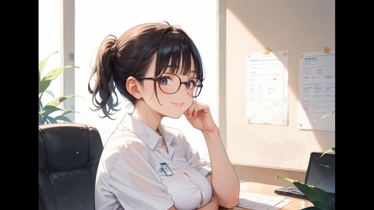 職場のポニテ後輩とらぶらぶ残業H。【たっぷりCG55枚！】 - サンプル画像 2
