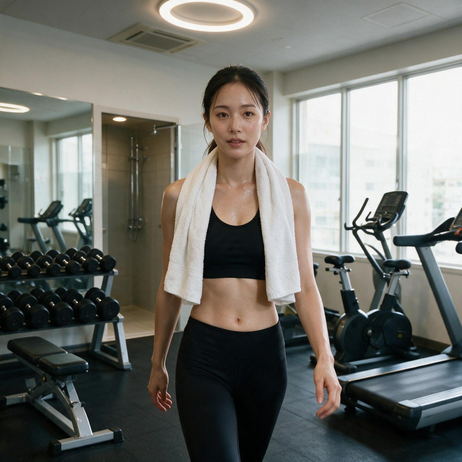 〔実写級〕ジムの記録映像を抜いた 汗だくの彼女（26）の更衣室/記録28本 - サンプル画像 2