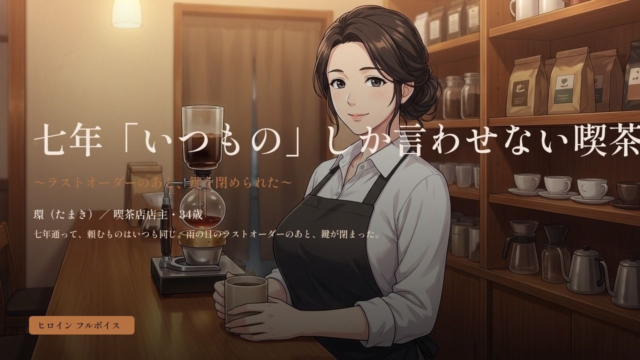 七年「いつもの」しか言わせない喫茶店の奥さん 〜ラストオーダーのあと、鍵を閉められた〜 - サンプル画像 1