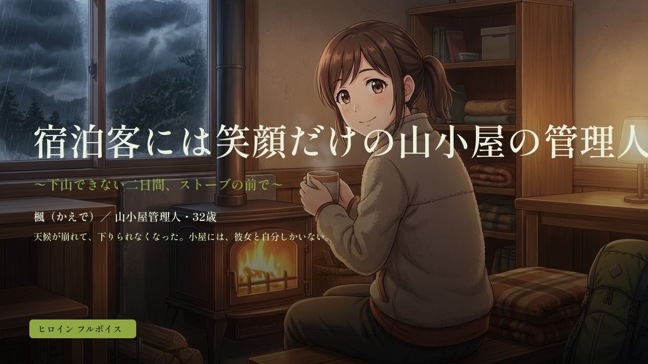 宿泊客には笑顔だけの山小屋の管理人さん 〜下山できない二日間、ストーブの前で〜 - サンプル画像 1