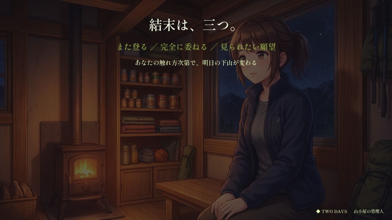 宿泊客には笑顔だけの山小屋の管理人さん 〜下山できない二日間、ストーブの前で〜 - サンプル画像 9