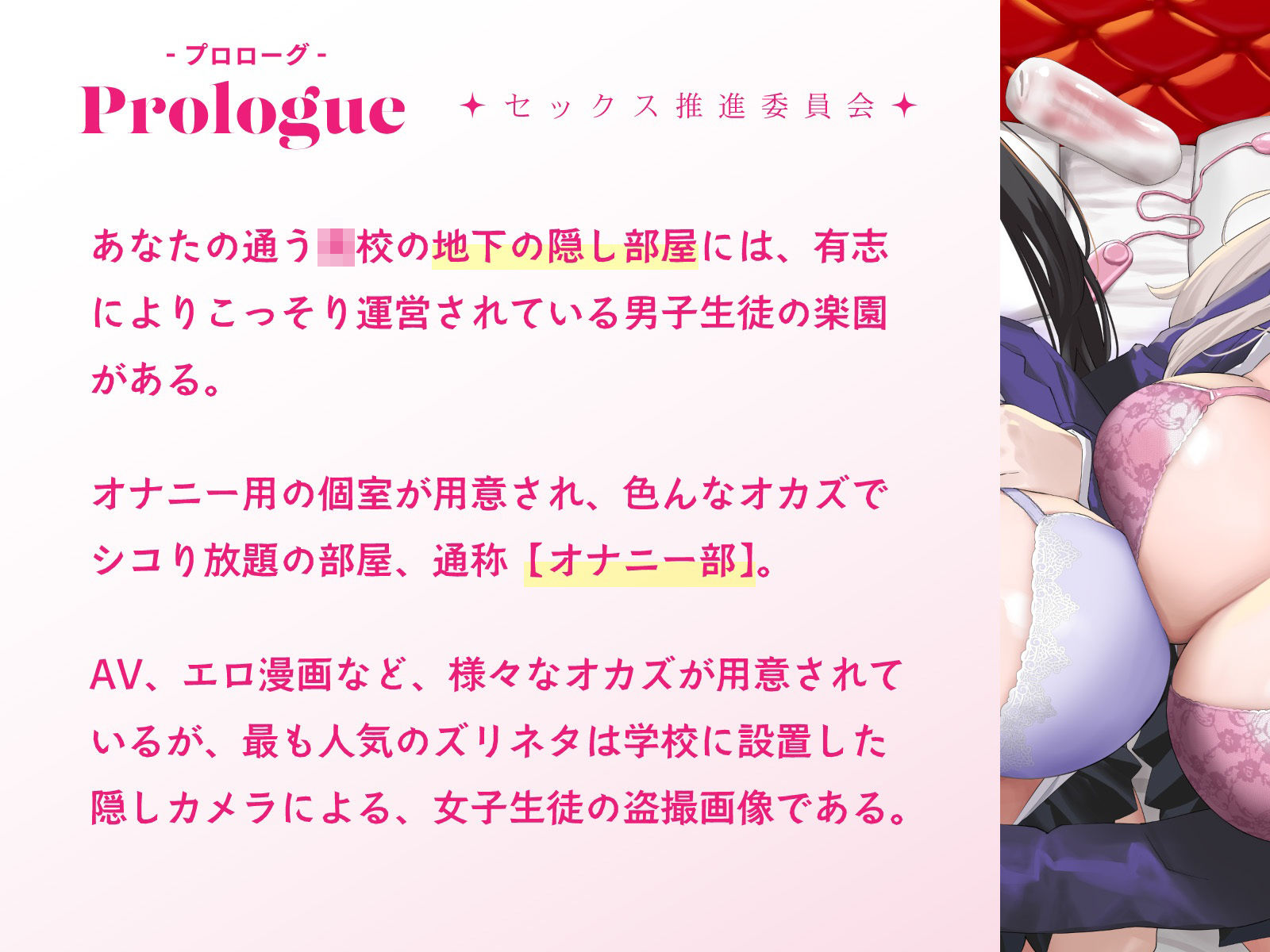 オナニーばかりしてたぼくがセックス推進委員会のJKに捕らえられて女体の気持ちよさを教えこまれる話♪ - サンプル画像 1