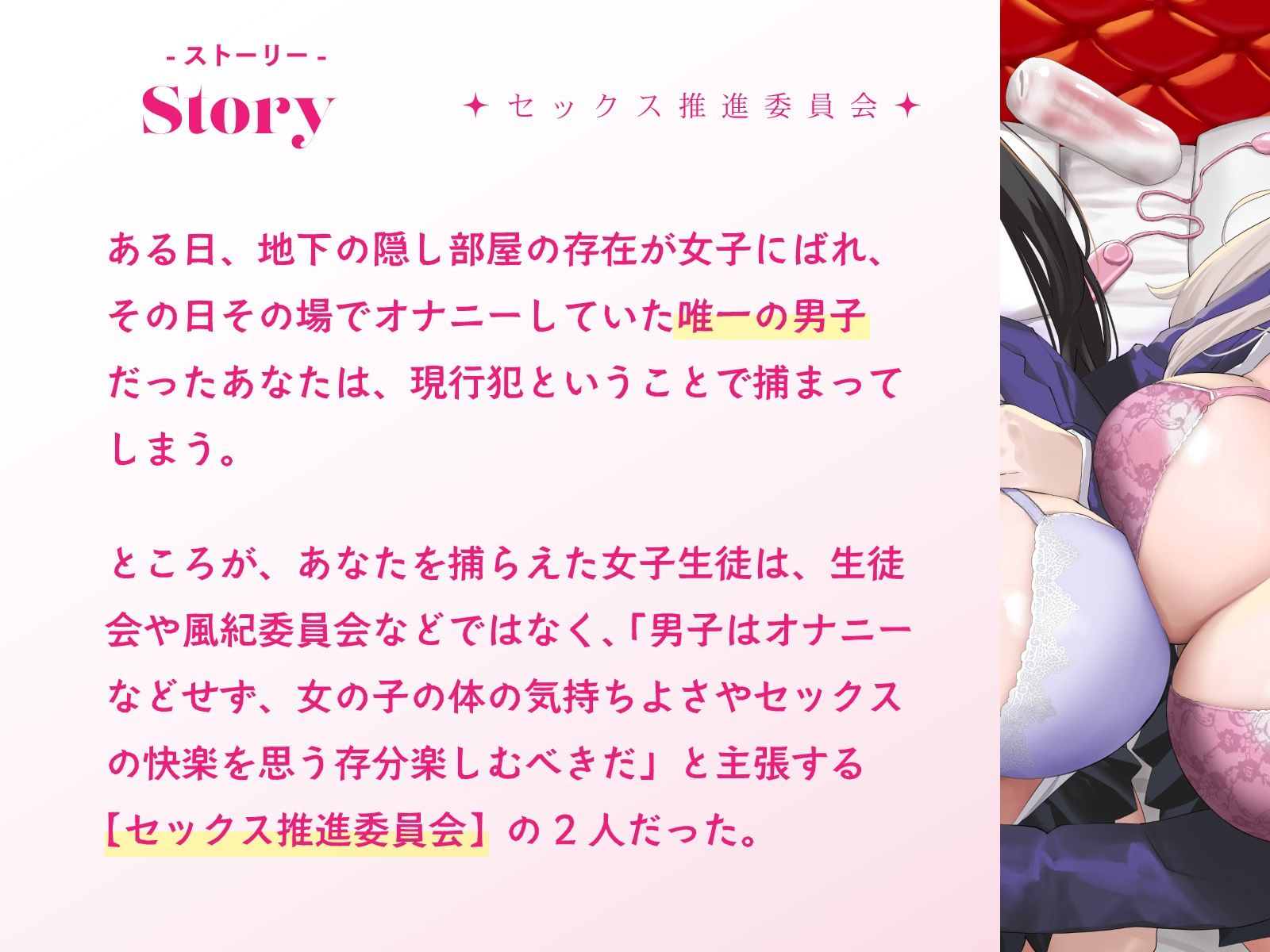 オナニーばかりしてたぼくがセックス推進委員会のJKに捕らえられて女体の気持ちよさを教えこまれる話♪ - サンプル画像 2