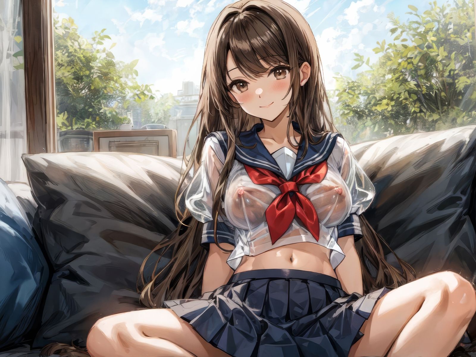 【男の娘】甘々母性たっぷりお姉ちゃんが、ボクにセーラー服を着せて迫ってくるので困ってます【男性受け・逆転無し】 - サンプル画像 1