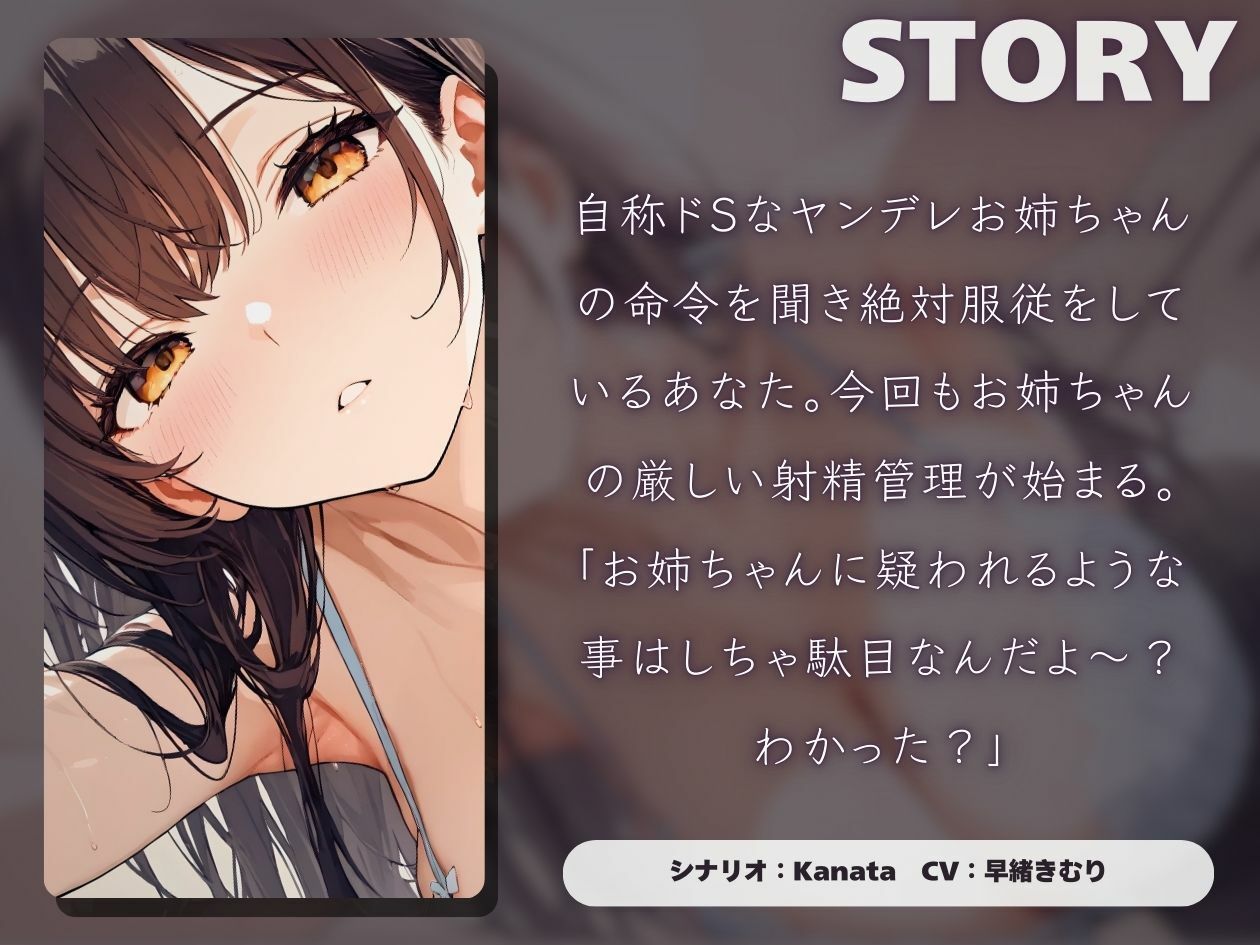 自称ドSなヤンデレお姉ちゃんの射精管理が甘々過ぎる件【KU100】 - サンプル画像 1