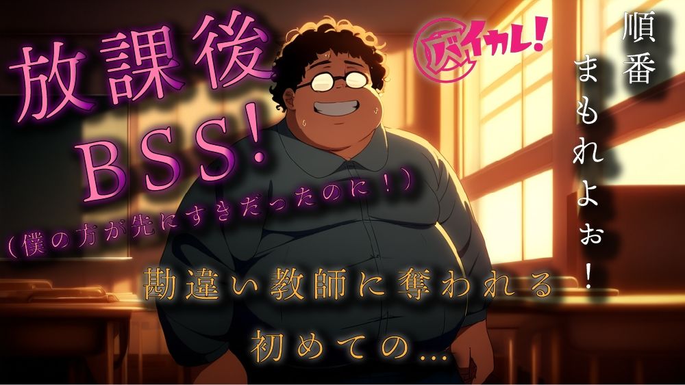 勘違いキモデブ教師の放課後BSS！ちょっとした好意を勘違いしたチー牛は逆恨みからのわからせ種付NTRレ●プ！ ASMR/バイノーラル/初体験/学校/凌●/おやじ/寝取られ - サンプル画像 1