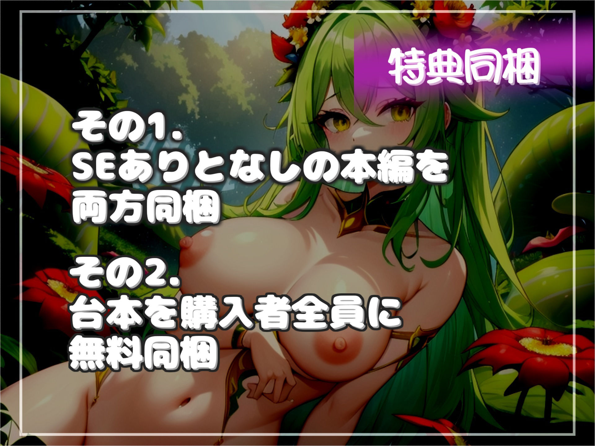 【新作価格】【豪華特典あり】【寸止めカウントダウン限界射精】精液を主食とするアルラウネにアナルをガバカバになるまで犯●れ、何度も触手ぬるぬる手コキで搾り取られる - サンプル画像 7