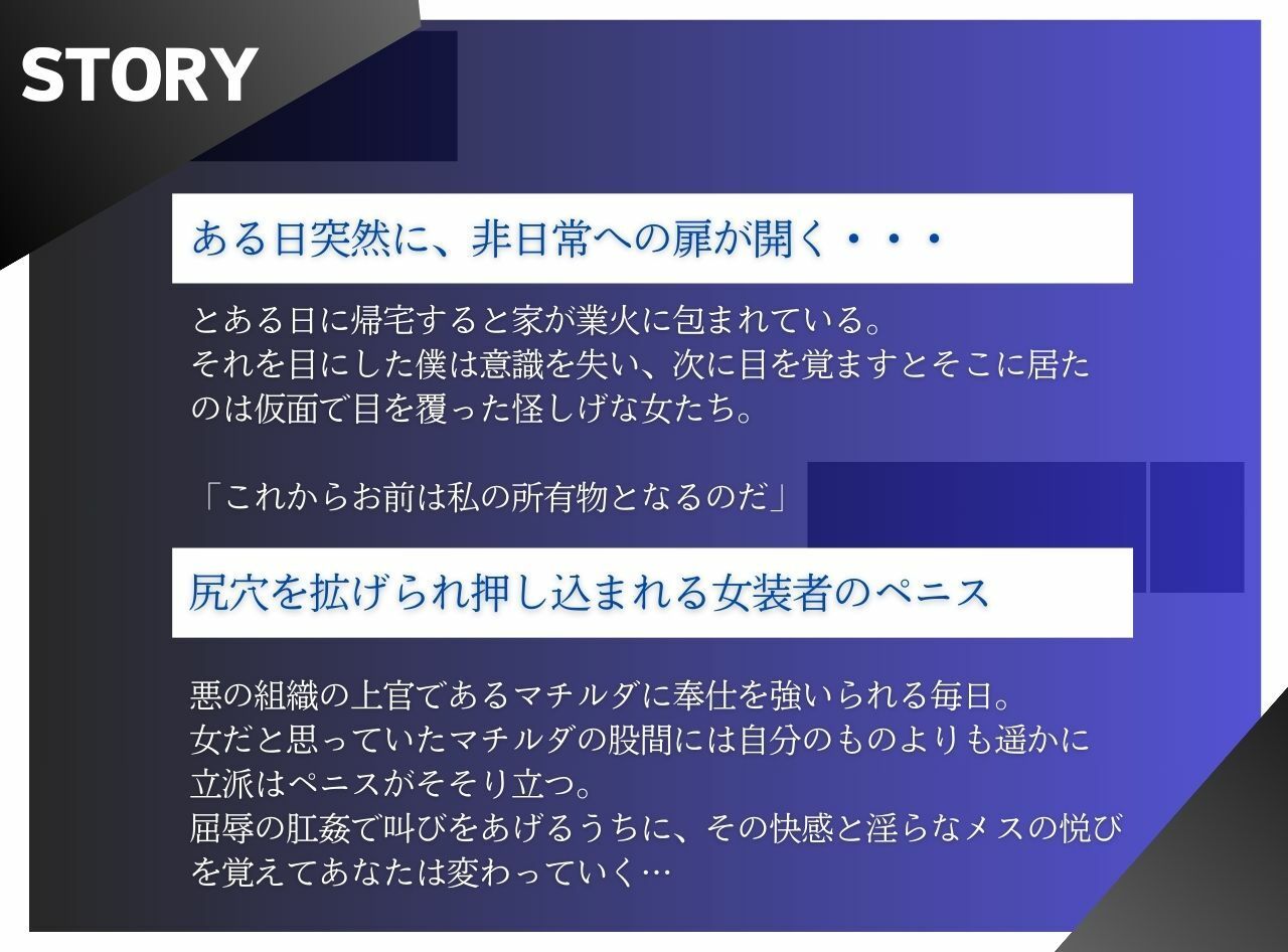 悪のニューハーフ女幹部 メス堕ち倒錯ホモ調教 悪の組織に連れ去られ極太チンポの虜になった僕 - サンプル画像 2