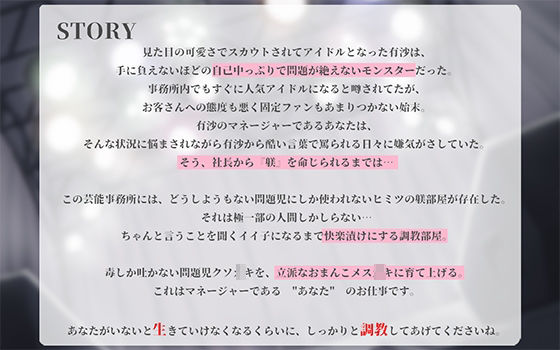 生意気アイドル絶頂メス穴おまんこ調教1〜クソ○キJ○有沙は開発されて聞き分けの良いメ○○キになりゅ〜 - サンプル画像 3