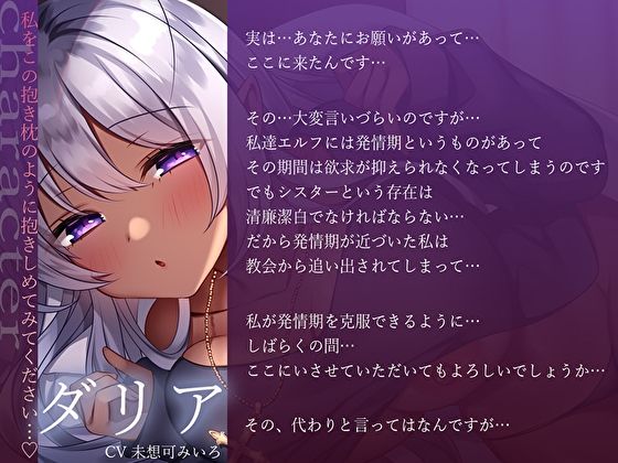 褐色エルフシスターさんのぎゅ〜っと愛され抱き枕ホームステイ♪発情期とろまんに孕ませ子作り性活 - サンプル画像 3