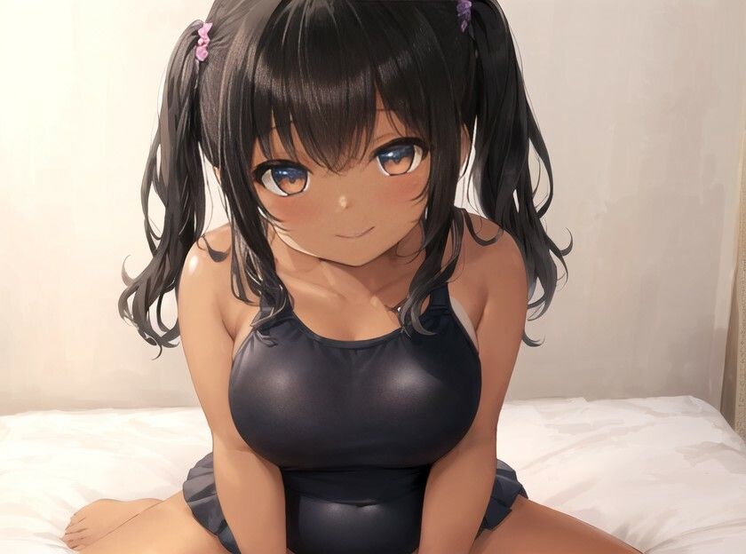エッチな事を知らない褐色〇リ巨乳でスク水姿の姪っ子に叔父さんが大人の遊びを教えてみた話【水着/パイズリ/中出し】 - サンプル画像 4