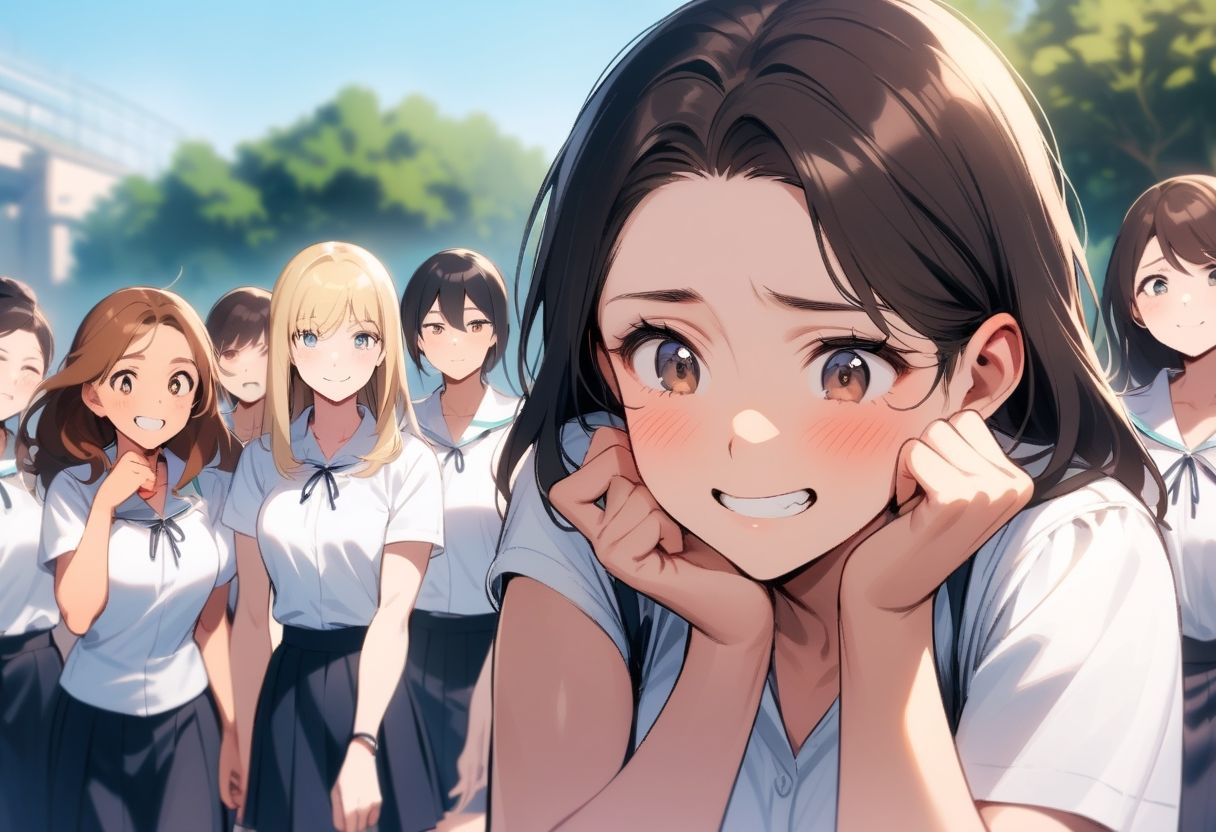M男向けCFNMボイス  恥ずかしい短小包茎いじめ  女子校通学路編【第5話】公園で全裸にされて虐められている所にやって来た年上の女子校生に粗末なチンポを笑われ…恥ずかしいオナニー動画まで見られてしまう - サンプル画像 4